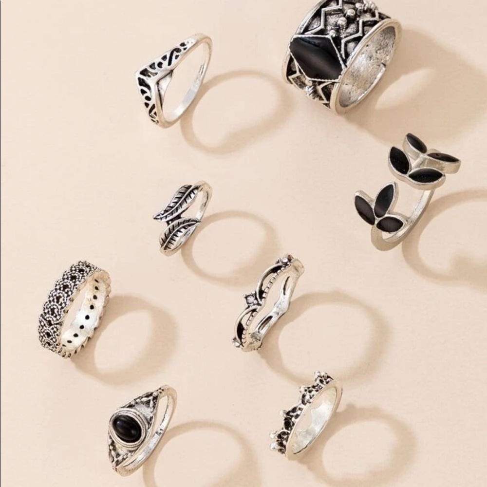 🆕 • Ellis • 8 Pc. Boho Ring Set - Picture 2 of 3